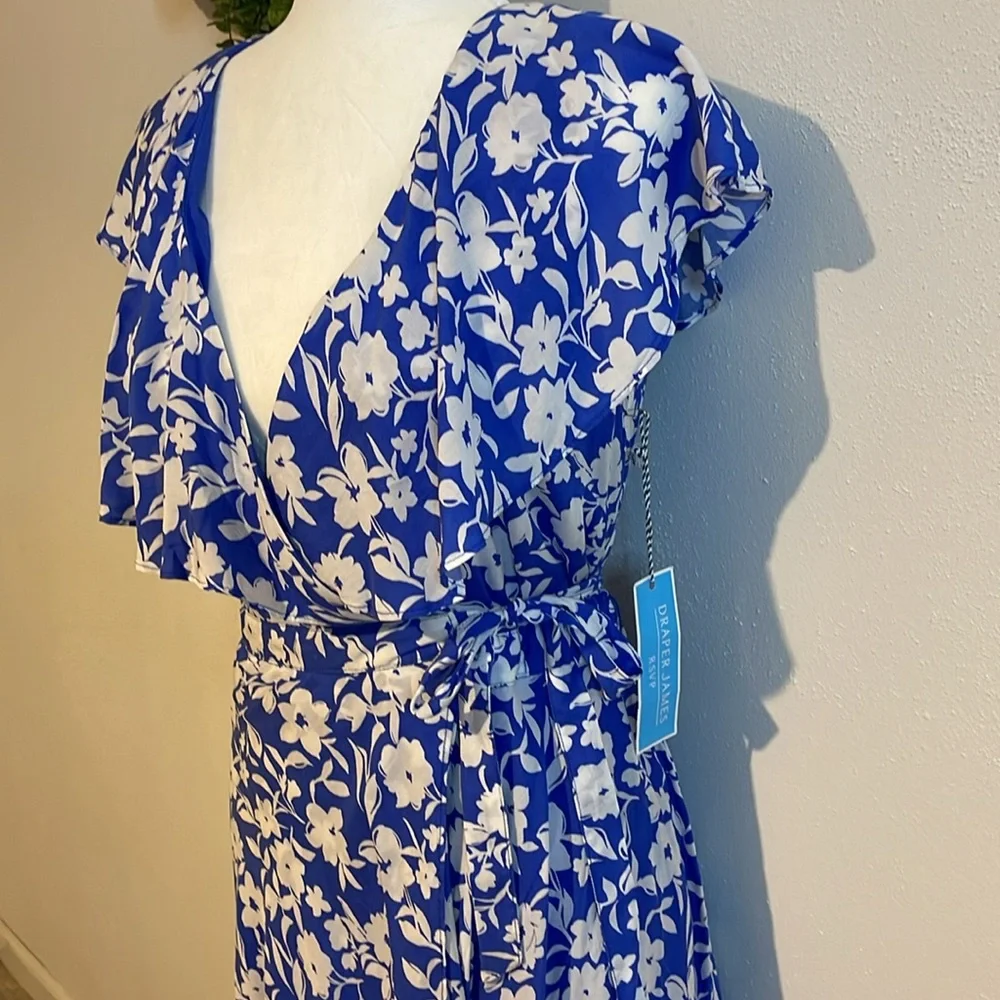 Draper James Blue and White Wrap Sundress - Picture 6 of 13